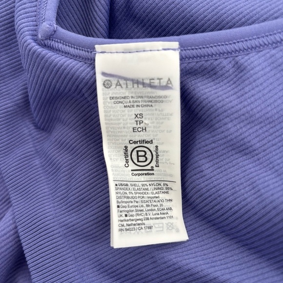 NWOT Athleta Aurora Ribbed Purple Adonis Blue Active Romper Bodysuit Shortie XS - Picture 9 of 10